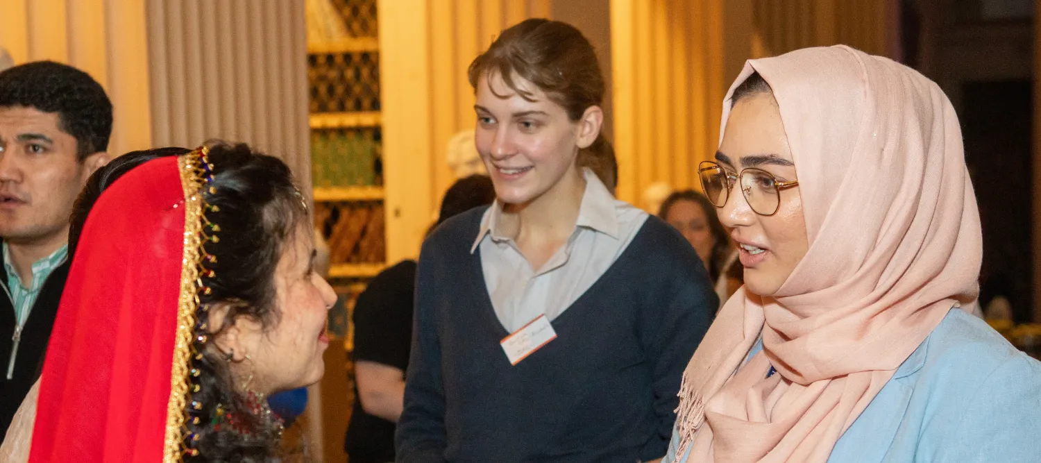 Students gather in Playfair Library