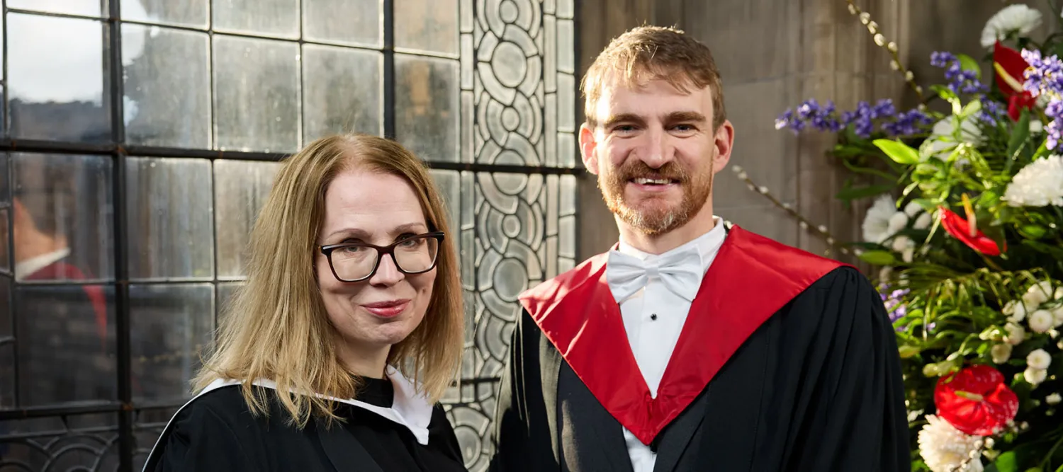 Tight crop of Principals medal winners Michelle Beagan and Ian MacDougall