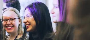 Two students smiling at Student Congress