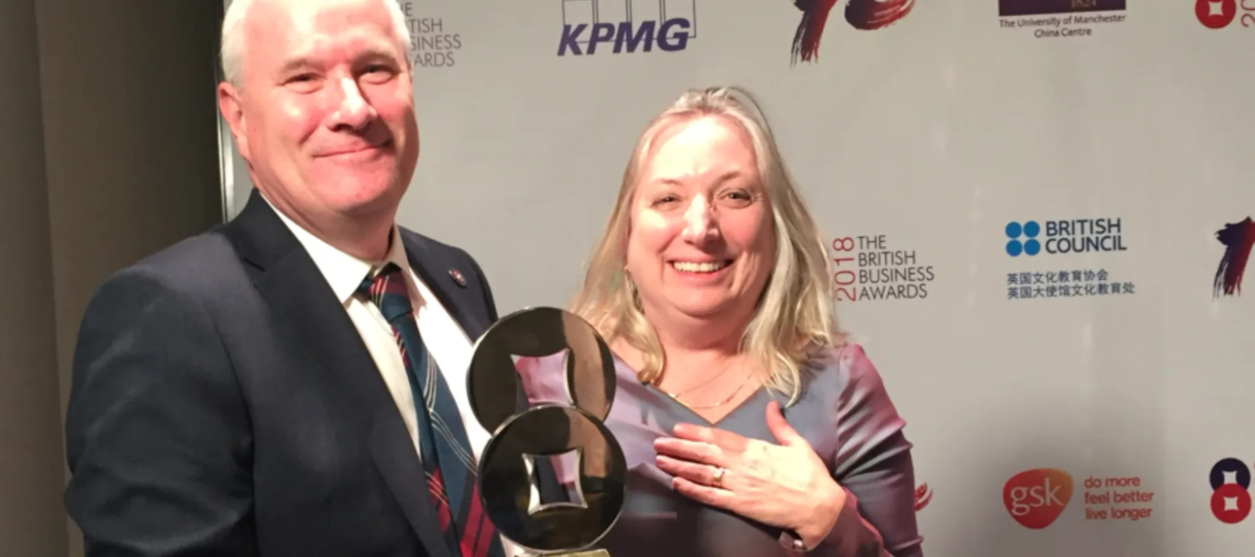 Sue Welburn and Mike Shipston with their trophy