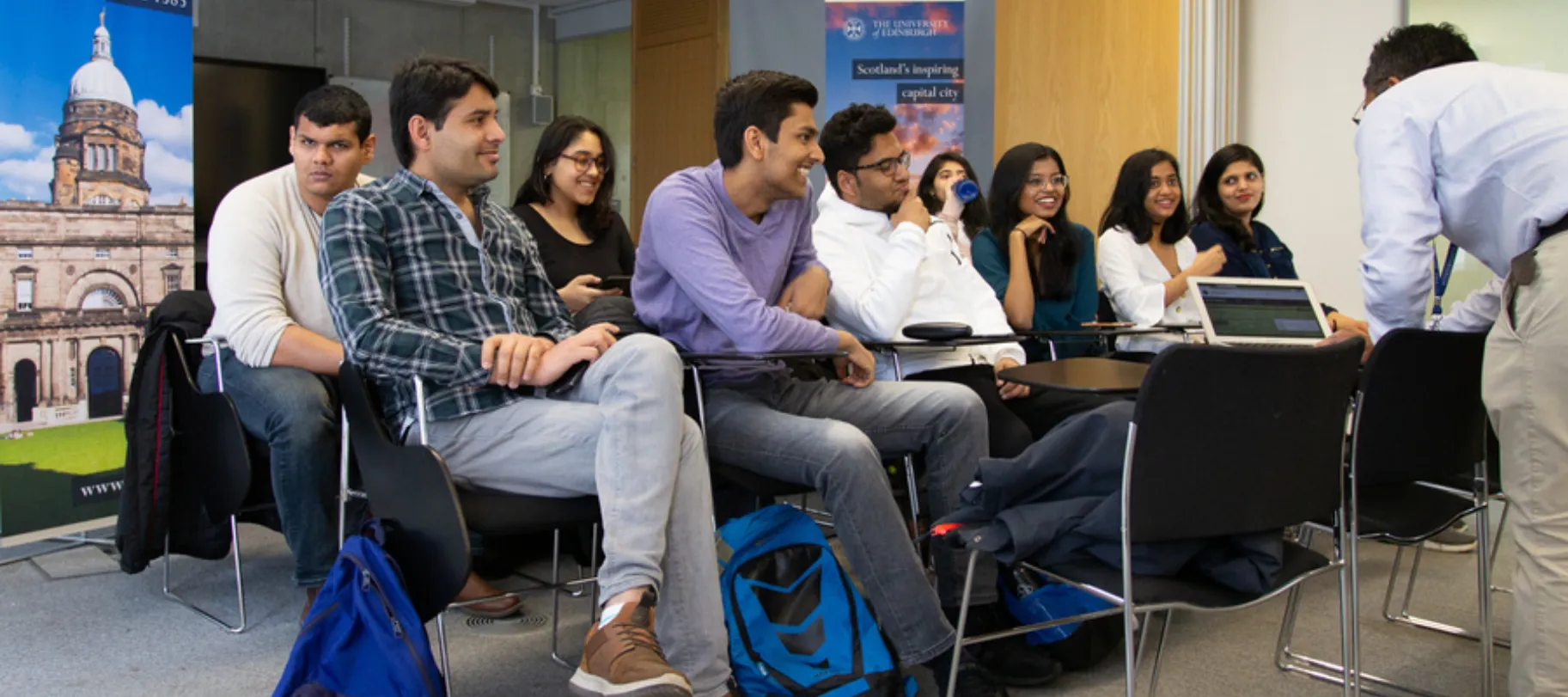 recruiter with students