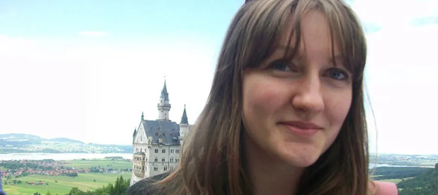 Lorna MacFarlane in front of Neuschwanstein Castle