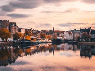 Leith Docks reflections in the water
